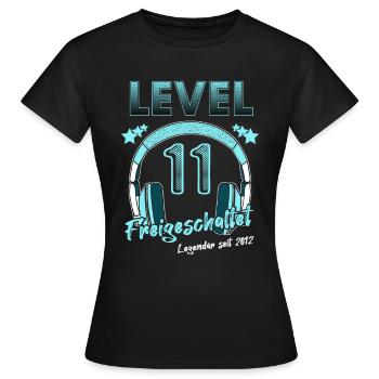 Level 11 Jahre Geburtstagsshirt Gamer 2013 - Frauen T-Shirt - Schwarz - Vorne - AI Model Female 172 dark (172cm)
