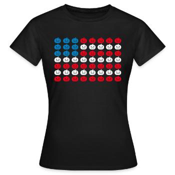 Citrouille d’Halloween Drapeau américain Patriotisme - T-shirt Femme - noir - Devant - AI Model Female 172 dark (172cm)