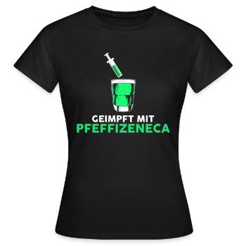 Inoculé avec de la liqueur de menthe poivrée - T-shirt Femme - noir - Devant - AI Model Female 172 dark (172cm)
