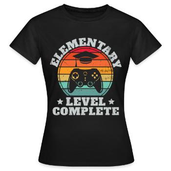 élémentaire Niveau complet Diplôme Jeu vidéo - T-shirt Femme - noir - Devant - AI Model Female 172 dark (172cm)