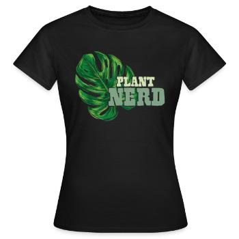 Plant Nerd Plant Monstera Gardener Window Leaf - T-shirt Femme - noir - Devant - AI Model Female 172 dark (172cm)