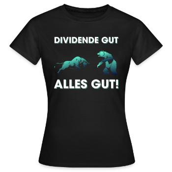 Dividende bon tout bon - T-shirt Femme - noir - Devant - AI Model Female 172 dark (172cm)