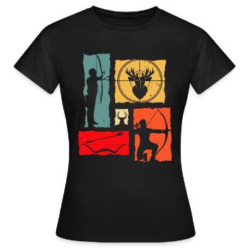 Archer Retro Archery - Frauen T-Shirt - Schwarz - Vorne - AI Model Female 172 dark (172cm)