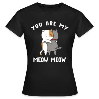 Tu es mon Miaou Miaou Chat - T-shirt Femme - noir - Devant - AI Model Female 172 dark (172cm)