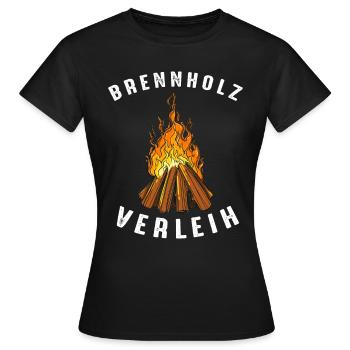 Brennholz Verleih - Frauen T-Shirt - Schwarz - Vorne - AI Model Female 172 dark (172cm)