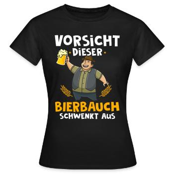 Vorsicht dieser Bierbauch schwenkt aus - Frauen T-Shirt - Schwarz - Vorne - AI Model Female 172 dark (172cm)