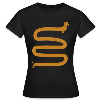 Teckel long - T-shirt Femme - noir - Devant - AI Model Female 172 dark (172cm)