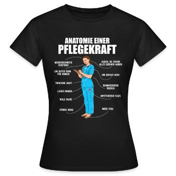 Anatomie einer Pflegekraft Altenpflegerin Pflege - Frauen T-Shirt - Schwarz - Vorne - AI Model Female 172 dark (172cm)