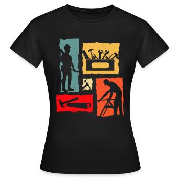 Tischler Retro - Frauen T-Shirt - Schwarz - Vorne - AI Model Female 172 dark (172cm)
