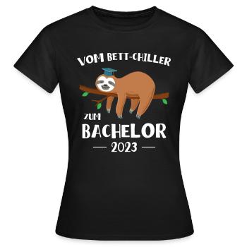 Du refroidisseur de lit au paresseux célibataire 2023 - T-shirt Femme - noir - Devant - AI Model Female 172 dark (172cm)