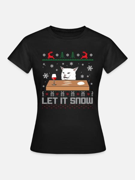 Let it snow Cat - Frauen T-Shirt - Schwarz