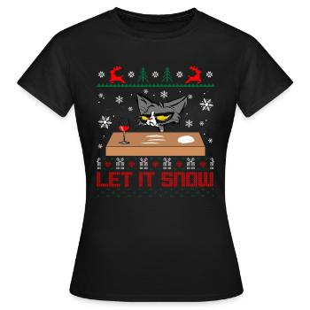 Let It Snow Cat - T-shirt Femme - noir - Devant - AI Model Female 172 dark (172cm)