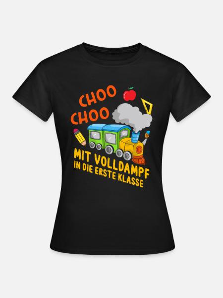 Mit Volldampf in die Erste klasse Eisenbahn Zug - Frauen T-Shirt - Schwarz