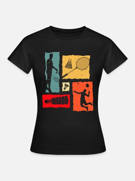 Badminton Retro - Frauen T-Shirt - Schwarz