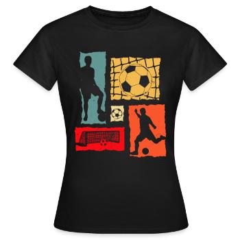 Soccer Player Retro - Frauen T-Shirt - Schwarz - Vorne - AI Model Female 172 dark (172cm)