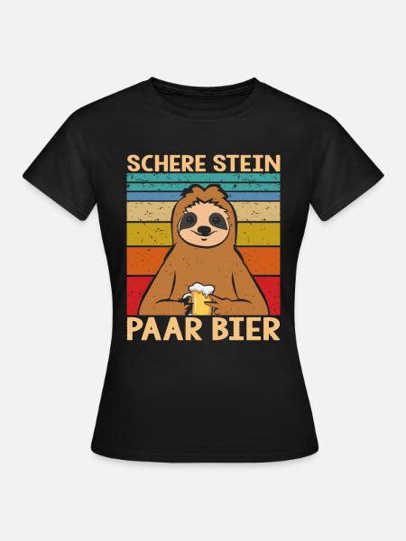  Bier Faultier - Frauen T-Shirt - Schwarz