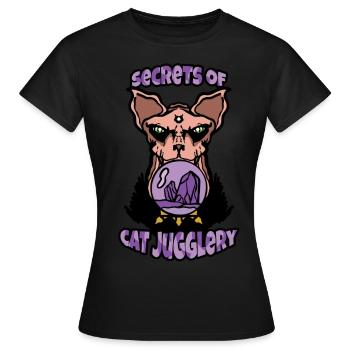 Geheimnisse des Katzenjongleurs - Frauen T-Shirt - Schwarz - Vorne - AI Model Female 172 dark (172cm)
