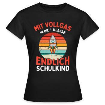 Mit Vollgas in die 1. Klasse - Frauen T-Shirt - Schwarz - Vorne - AI Model Female 172 dark (172cm)