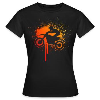 Women's Dirt Biker Dirt Bike Dirt Bike Supermoto - Women's T-Shirt - black - Front - AI Model Female 172 dark (172cm)