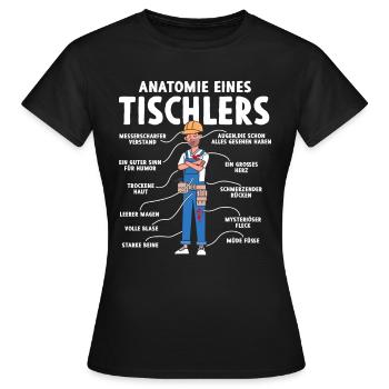 Anatomie d’un charpentier - T-shirt Femme - noir - Devant - AI Model Female 172 dark (172cm)