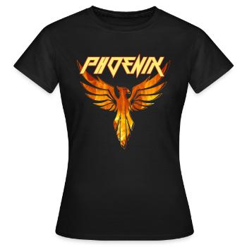 phénix, phénix, oiseau, feu, illustration - T-shirt Femme - noir - Devant - AI Model Female 172 dark (172cm)