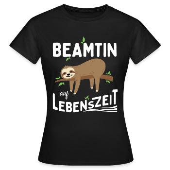 Fonctionnaire à vie Fonctionnaire à vie - T-shirt Femme - noir - Devant - AI Model Female 172 dark (172cm)