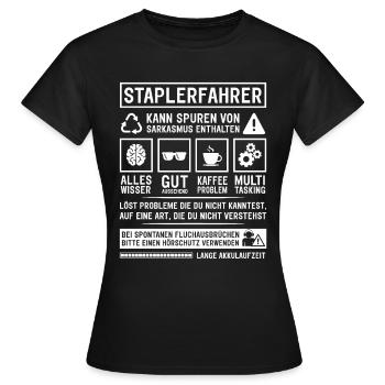 May contain traces of sarcasm - Women's T-Shirt - black - Front - AI Model Female 172 dark (172cm)