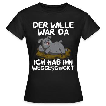 La volonté était là, je l’ai renvoyé - T-shirt Femme - noir - Devant - AI Model Female 172 dark (172cm)