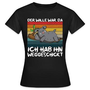 La volonté était là, je l’ai renvoyé - T-shirt Femme - noir - Devant - AI Model Female 172 dark (172cm)