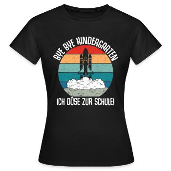 Bye Bye Kindergarten I'm Jetting To School - Women's T-Shirt - black - Front - AI Model Female 172 dark (172cm)