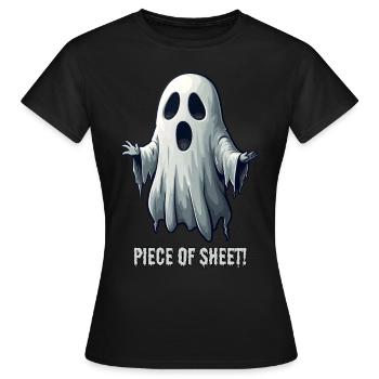Lustiger Geist Halloween Unisex Teen Kinder T-Shirt - Frauen T-Shirt - Schwarz - Vorne - AI Model Female 172 dark (172cm)