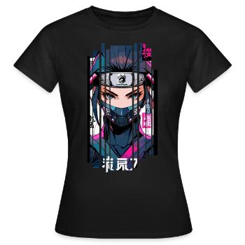 Cyborg ninja kanji - T-shirt Femme - noir - Devant - AI Model Female 172 dark (172cm)