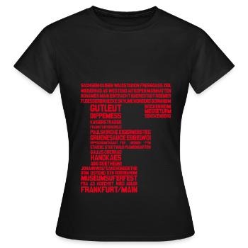 Frankfurt am Main Red - Frauen T-Shirt - Schwarz - Vorne - AI Model Female 172 dark (172cm)