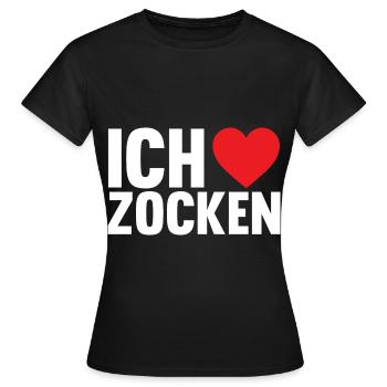 Zocker Zocken Gamer - Frauen T-Shirt - Schwarz - Vorne - AI Model Female 172 dark (172cm)