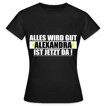 Alexandra Name Vorname Geburtstag - Frauen T-Shirt - Schwarz - Vorne - AI Model Female 172 dark (172cm)
