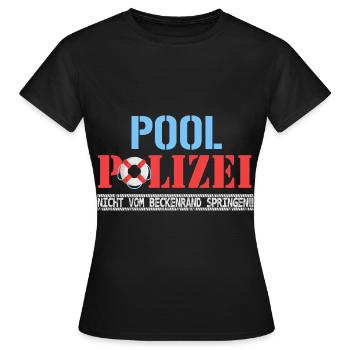 Bademeister Schwimmen Freibad Schwimmbad Geschenk - Frauen T-Shirt - Schwarz - Vorne - AI Model Female 172 dark (172cm)