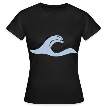 Welle Wellen Boho - Frauen T-Shirt - Schwarz - Vorne - AI Model Female 172 dark (172cm)