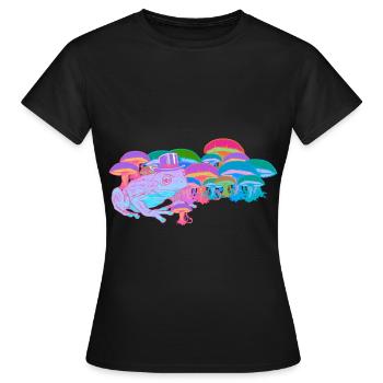 Natürlich Natur Rausch Pilz Frosch Schamane High - Frauen T-Shirt - Schwarz - Vorne - AI Model Female 172 dark (172cm)