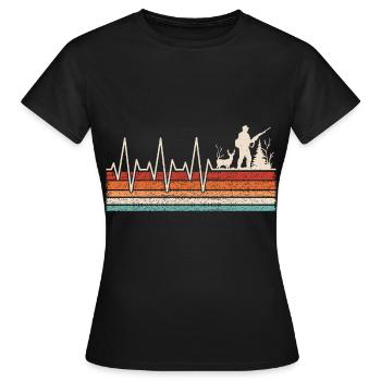 Jäger Herzschlag Jagd - Frauen T-Shirt - Schwarz - Vorne - AI Model Female 172 dark (172cm)