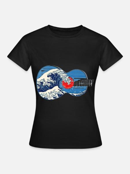 Gitarre Große Welle von Kanagawa Gitarrenspieler - Frauen T-Shirt - Schwarz