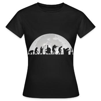 Gamer Mitternacht Vollmond Mond Evolution Gaming - Frauen T-Shirt - Schwarz - Vorne - AI Model Female 172 dark (172cm)