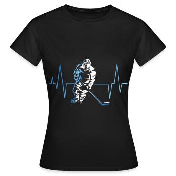 Battements de coeur Hockey hockey sports d’hiver - T-shirt Femme - noir - Devant - AI Model Female 172 dark (172cm)