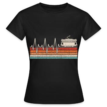 Straßenbahn Herzschlag - Frauen T-Shirt - Schwarz - Vorne - AI Model Female 172 dark (172cm)