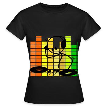 Stick Figure DJ égaliseur - T-shirt Femme - noir - Devant - AI Model Female 172 dark (172cm)