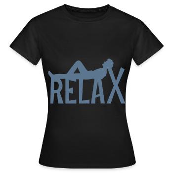 Entspannen Relax - Frauen T-Shirt - Schwarz - Vorne - AI Model Female 172 dark (172cm)