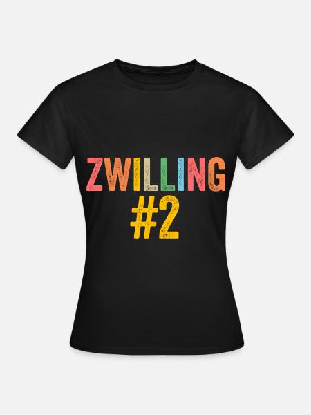Zwillingsgeschwister Zwilling Zwillinge - Frauen T-Shirt - Schwarz