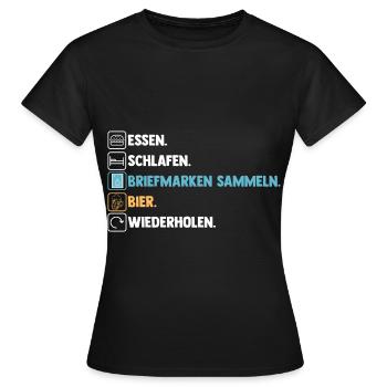Bier Philatelie Briefmarkensammlung Briefmarkensam - Frauen T-Shirt - Schwarz - Vorne - AI Model Female 172 dark (172cm)