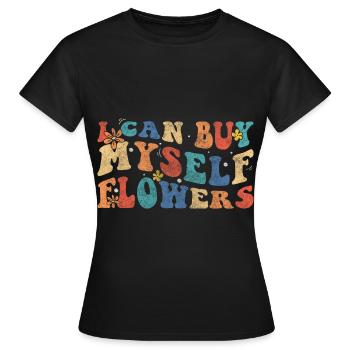 flowers affection romance wedding - Women's T-Shirt - black - Front - AI Model Female 172 dark (172cm)