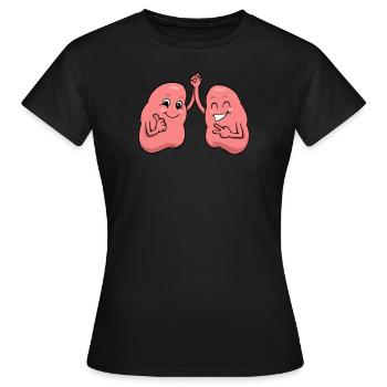 Respiration respiratoire de l'anatomie pulmonaire - T-shirt Femme - noir - Devant - AI Model Female 172 dark (172cm)