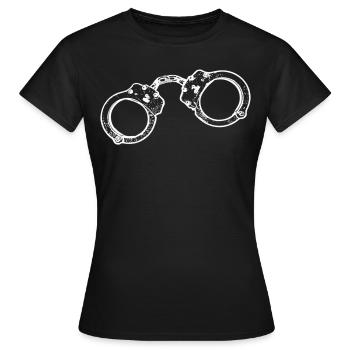 Handschellen - Frauen T-Shirt - Schwarz - Vorne - AI Model Female 172 dark (172cm)